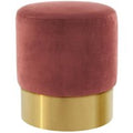 Casa Padrino Luxus Hocker Weinrot / Gold 40 x H. 45 cm - Hotel MÃ¶bel