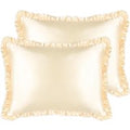 Silver Cloud Satin Frilly Pillowcase Twin Pack  - Buttercup Collection