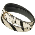 Pampeano Skinny Zebra Print Leather Belt-80cm