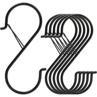 Hooks for Hanging Heavy Duty S Hooks with Safety Buckle for Hanging Plants Clothes Kitchen Utensil, Pots and Pans Bags Storage