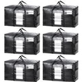 Extra Large Moving Bags, 6 Pack Black Heavy Duty Totes For Storage with Visible Window, Alternative to Moving Boxes
