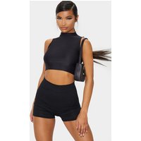 Black Ribbed Shorts