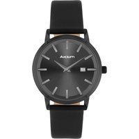 Relógio Akium Slim Masculino Couro Preto