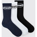 Multi 3 Pack Man Ribbed Sport Socks, Multi