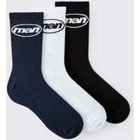 Multi 3 Pack Man Ribbed Sport Socks, Multi