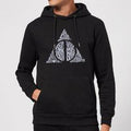 Harry Potter Deathly Hallows Text Hoodie - Black - L