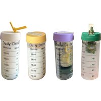 700ml Borosilicate Glass Water Bottle - Leakproof, BPA-Free, Time Markers, 4 Colours | Wowcher