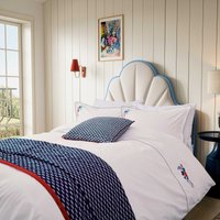 Land & Shore Fia Double Duvet Cover Set, Blue/Red