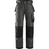 Snickers 3312 Mens DuraTwill Work Trousers Grey / Black 28" 32"