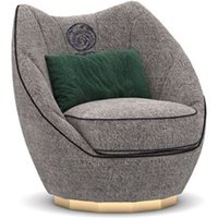 Casa Padrino Luxus Wohnzimmer Sessel Grau / Schwarz / Gold 85 x 90 x H. 90 cm - Edle Wohnzimmer MÃ¶bel - Luxus Kollektion