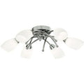 Searchlight 8186-6CC OPERA Opal 6 Light Flush Ceiling Pendant Chrome