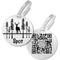 Personalized QR Code Dog Tag Ensure Your Pet's Safety Always (Silver, Deer)