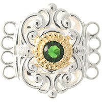 Schließe für Kropfkette 925 Silber Trachtenschmuck grün
