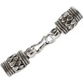 Antiqued solid 925 sterling silver S Clasp Leather Cord End Cap , Thai Silver jewelry diy findings/components 1