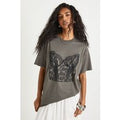 Hot Fix Corset Print Overdye T-Shirt, Gris