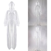 Adults Transparent Full-body Hooded Raincoat Portable Convenient One-piece Waterproof Raincoat Jumpsuit for Outdoor Workwear