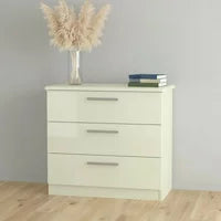 Knightsbridge Chest - 3 Drawer - Small - Cream Gloss
