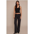 Tall Washed Black Mid Rise Straight Leg Denim Jeans