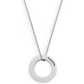 2.5g Round Polished & Brushed Sterling Silver Necklace
