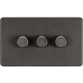 KnightsBridge 3G 2-way 10-200W (5-150W LED) Intelligent Screwless Dimmer - Smoked Bronze