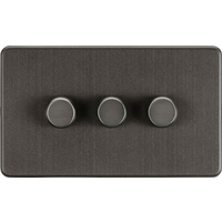 KnightsBridge 3G 2-way 10-200W (5-150W LED) Intelligent Screwless Dimmer - Smoked Bronze