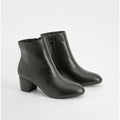 Botines Básicos Con Tacón Grueso, Negro