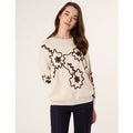 Floral Embroidery Detailed Jumper - S/M / STONE/CHOCOLATE