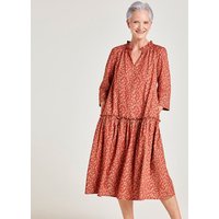 Thought Zenobia Hemp Swing Fit Dress - Dark Clay Orange