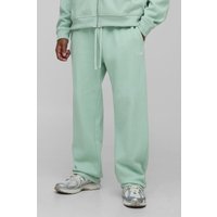 Relaxed Man Script Heavyweight Rib Joggers, Verde