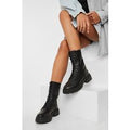 Botas De Senderismo Con Cordones Cruzados, Negro