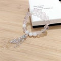Snowflake Phantom & Rose Quartz Bracelet with Clear Quartz Tassel