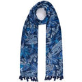 Weird Fish Marelia Printed Scarf Blue Indigo Size ONE