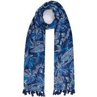 Weird Fish Marelia Printed Scarf Blue Indigo Size ONE