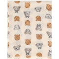 Foulard rettangolare con motivo orsetti e frange