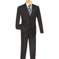 Vinci Men's Executive Style 3 Piece Slim Fit Suit with Flat Front Pants
