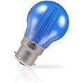 Crompton Golfball LED Light Bulb B22 4W Blue Translucent Harlequin Round Bayonet Coloured Outdoor Filament
