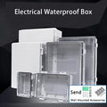 IP66 Waterproof Junction Box Gray/Transparent Electrical Enclosure ABS Plastic Connections Box Outdoor Power Distribution Case