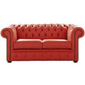 Chesterfield 2 Seater Shelly Horizon Leather Sofa Settee