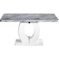 Neptune Medium Marble Effect Grey/ White Dining Table