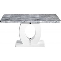 Neptune Medium Marble Effect Grey/ White Dining Table