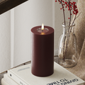 LED Blockljus Ø 7,5 x 15 cm Bourgogne
