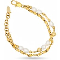 Two Layers Beaded Pearls Chain Bracelet
