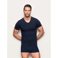 Maglia scollo V jersey di cotone - New Simply / BLU NOTTE / L