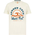 T-Shirts Wave Fest Motif Cotton Jersey T-Shirt in Marshmallow White - South Shore / XXL - Tokyo Laundry
