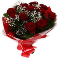 12 Red Roses With Gypsophila