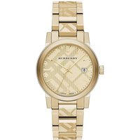 Burberry BU9038 The City Engraved Checked Gold Unisex Watch