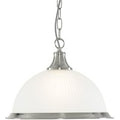 Searchlight 1044 American Diner 1 Light Ceiling Pendant Light In Satin Silver