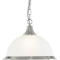 Searchlight 1044 American Diner 1 Light Ceiling Pendant Light In Satin Silver