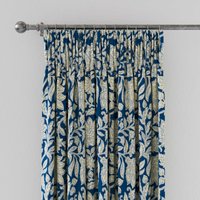 Land & Shore Rowallane Lined Curtains 90" x 90", Blue