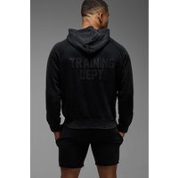 Chándal Man Active Oversize De Pantalón Corto Con Lavado A La Piedra Y Estampado Training Dept, Negro